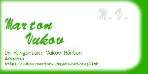 marton vukov business card